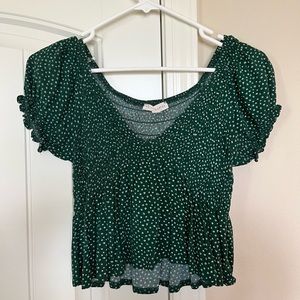 LA Hearts Green Babydoll Shirt